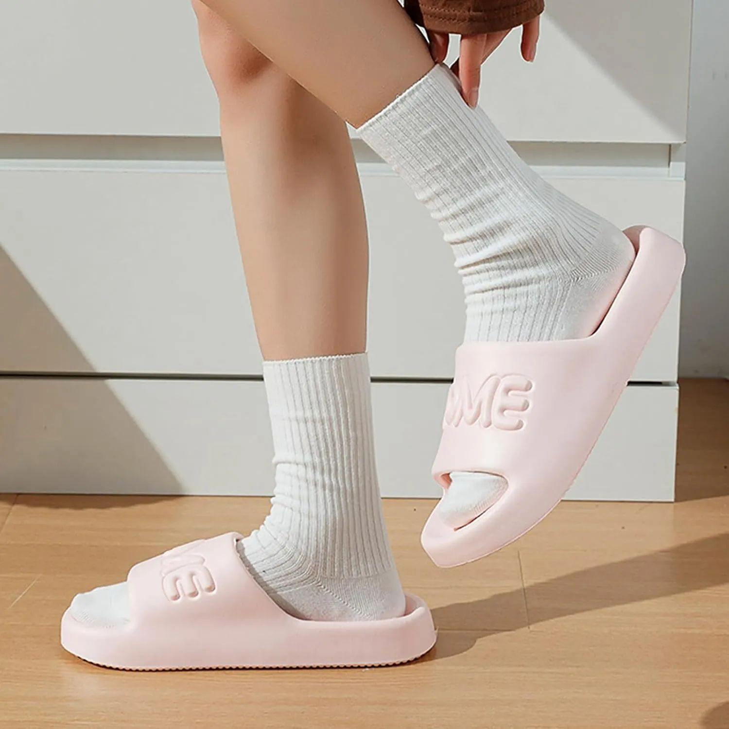 Women's Pillow Slippers Indoor Slides Bathroom Sandals Quick Drying Shower Slippers Shower Shoes for Women