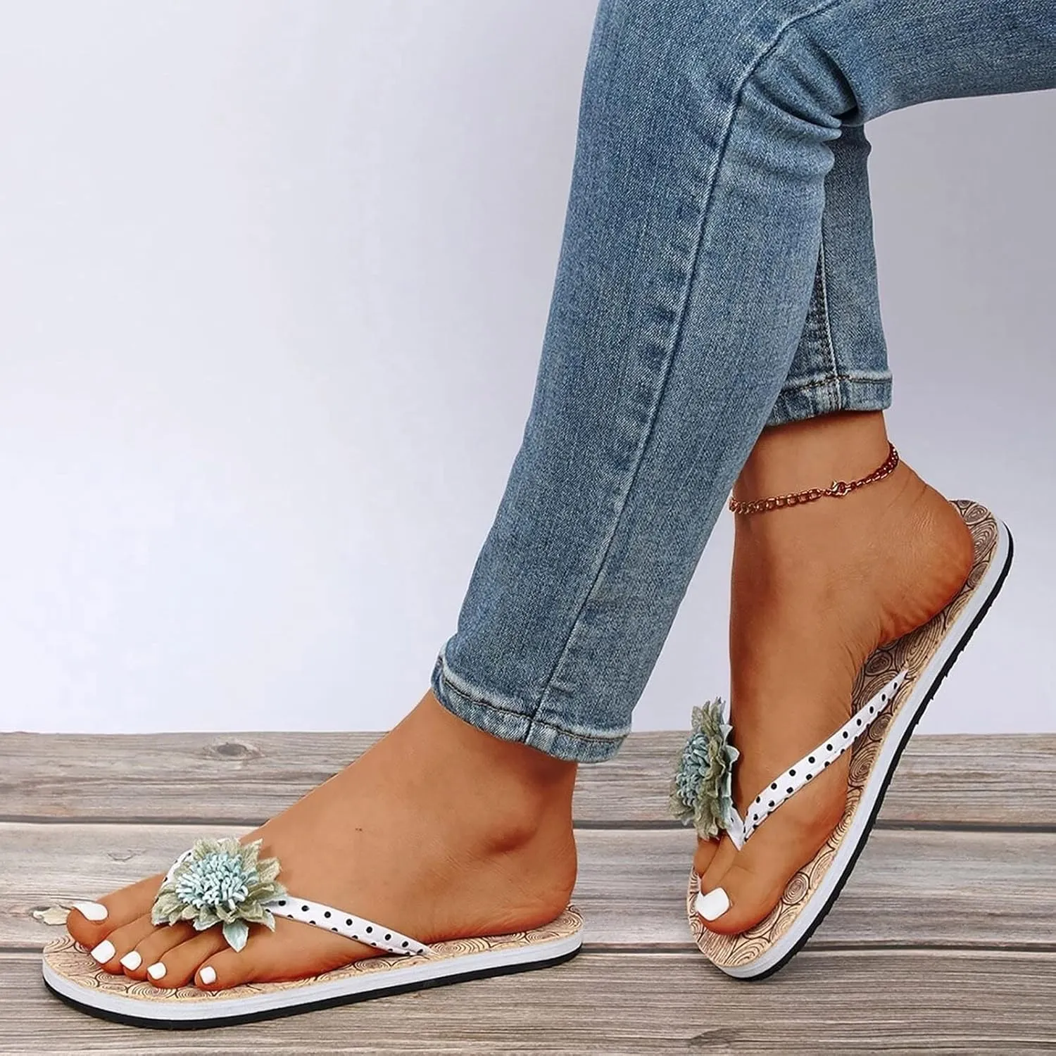 Womens Sandals Comfortable Strappy Walking Sandals for Women Flip Flops for Women Shower Ladies Flat Sandal Summer Slip on Flat Women's Elastic Strap Flat Sandal