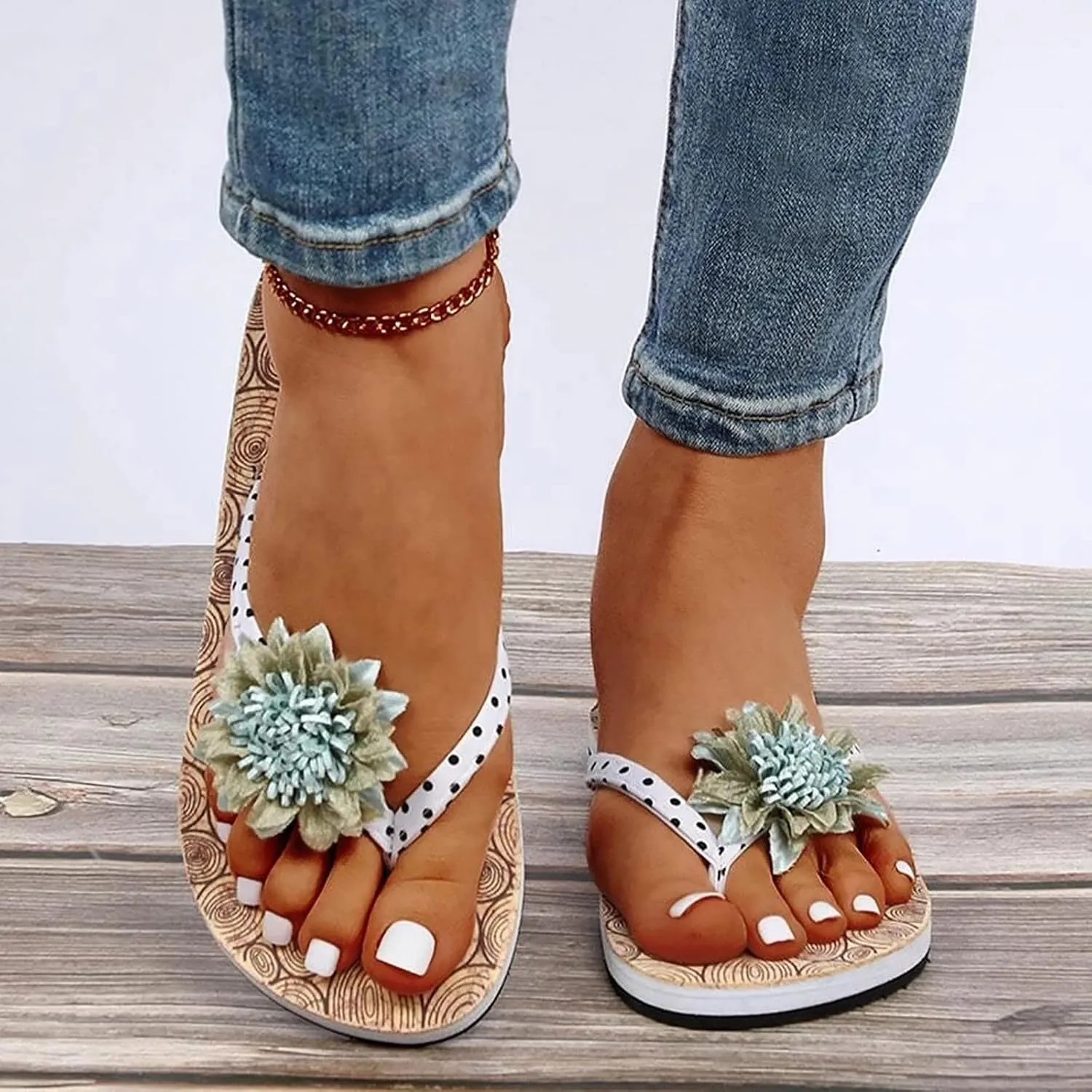 Womens Sandals Comfortable Strappy Walking Sandals for Women Flip Flops for Women Shower Ladies Flat Sandal Summer Slip on Flat Women's Elastic Strap Flat Sandal