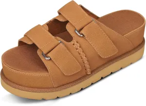 Women's Sandals Platform Slide Sandals Open Toe House Slipper Indoor Outdoor Non-Slip Sandals for Women