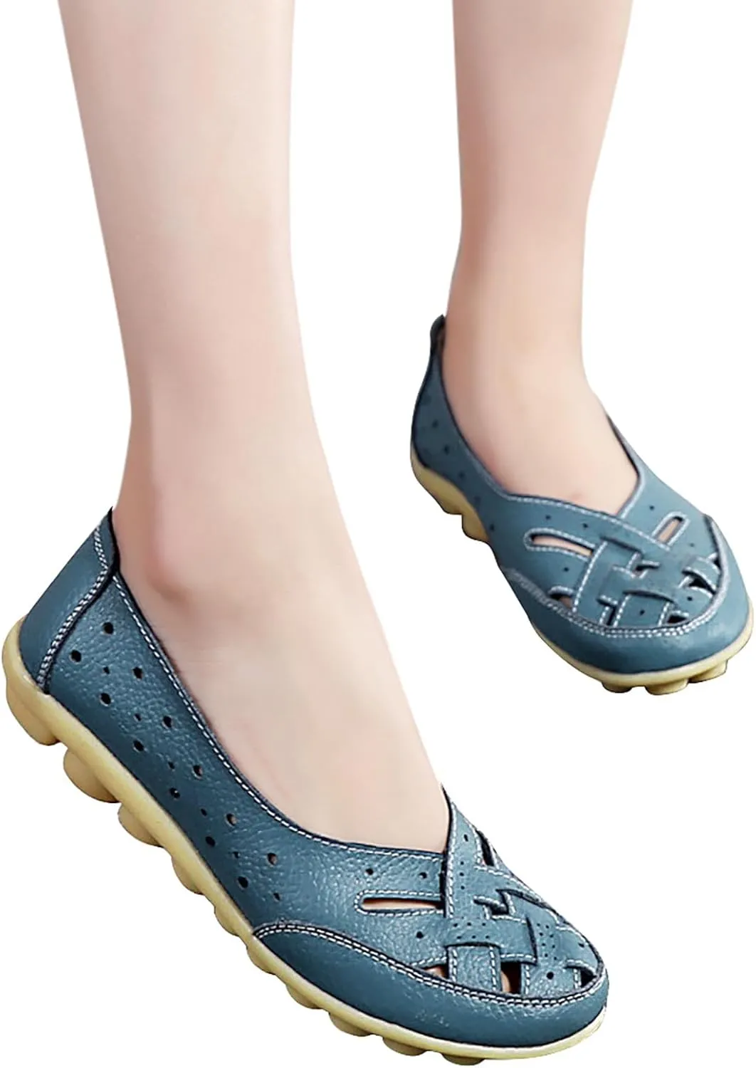 Women's Shoes Lady Sandals Leather Ankle Casual Slipper Soft Shoes Flip Flops That Fold Women's Sandal