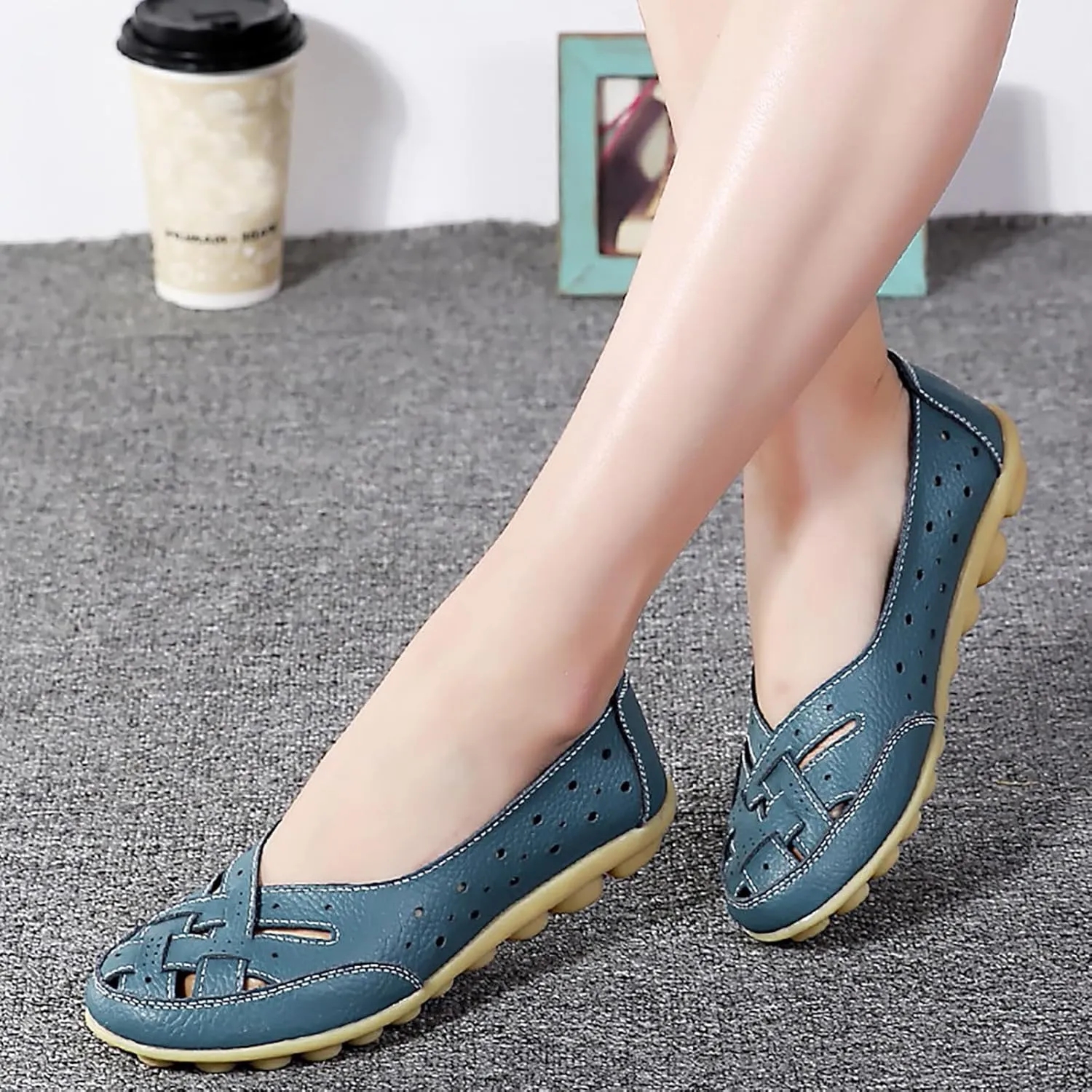 Women's Shoes Lady Sandals Leather Ankle Casual Slipper Soft Shoes Flip Flops That Fold Women's Sandal