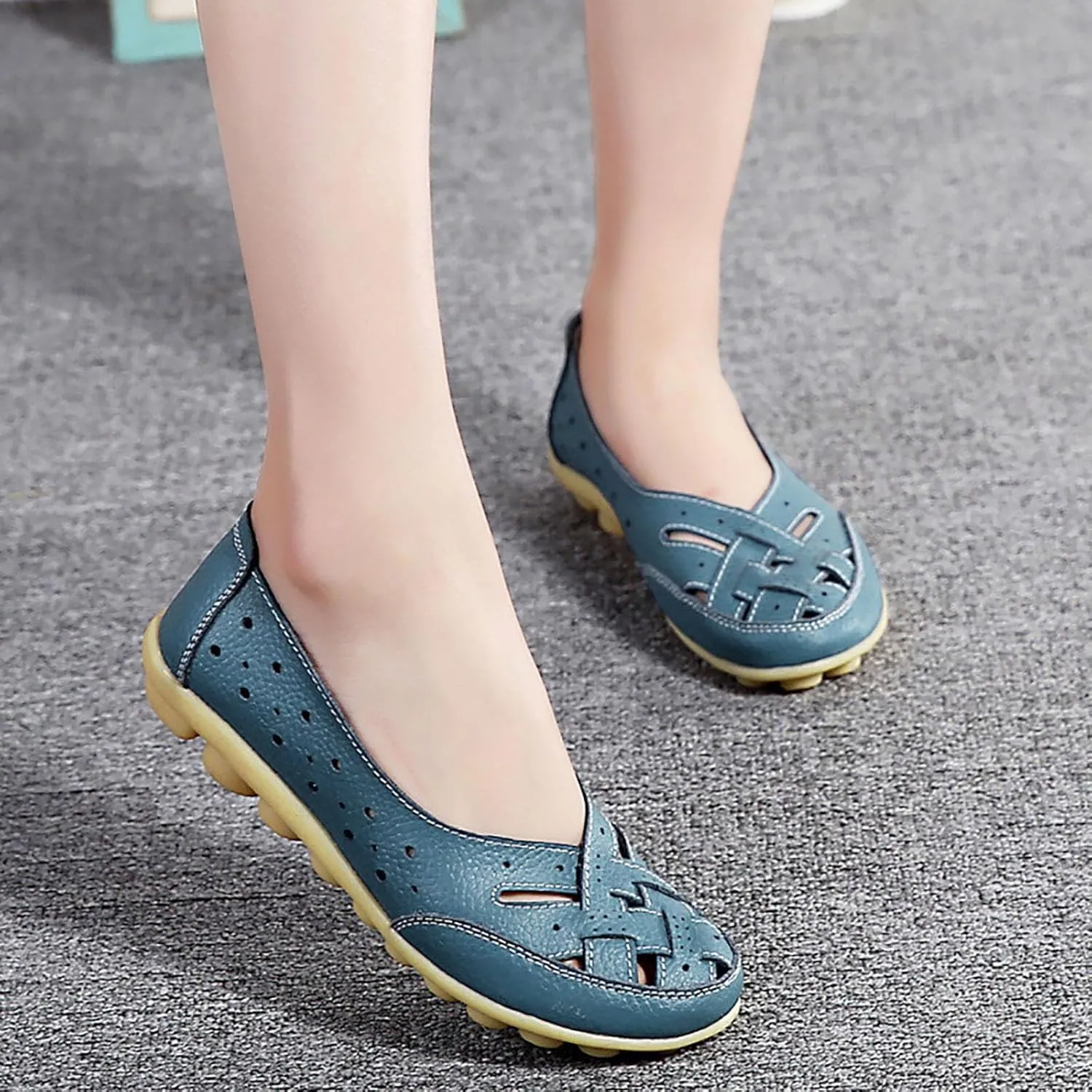 Women's Shoes Lady Sandals Leather Ankle Casual Slipper Soft Shoes Flip Flops That Fold Women's Sandal