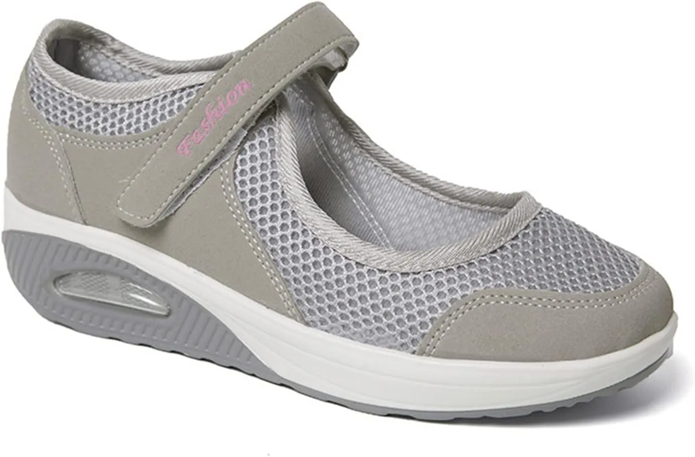 Women's Slip on Loafer Shoes Breathable mesh Casual Running Shoes Comfortable Mesh Slip on Easy Sneakers (Color : Gray, Size : 8.5 US)