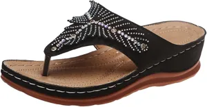 Women's Wedge Non Slip Sandals Casual Summer Wedge Heels Shoes Banquet Sandals Non Slip Slides Sandals