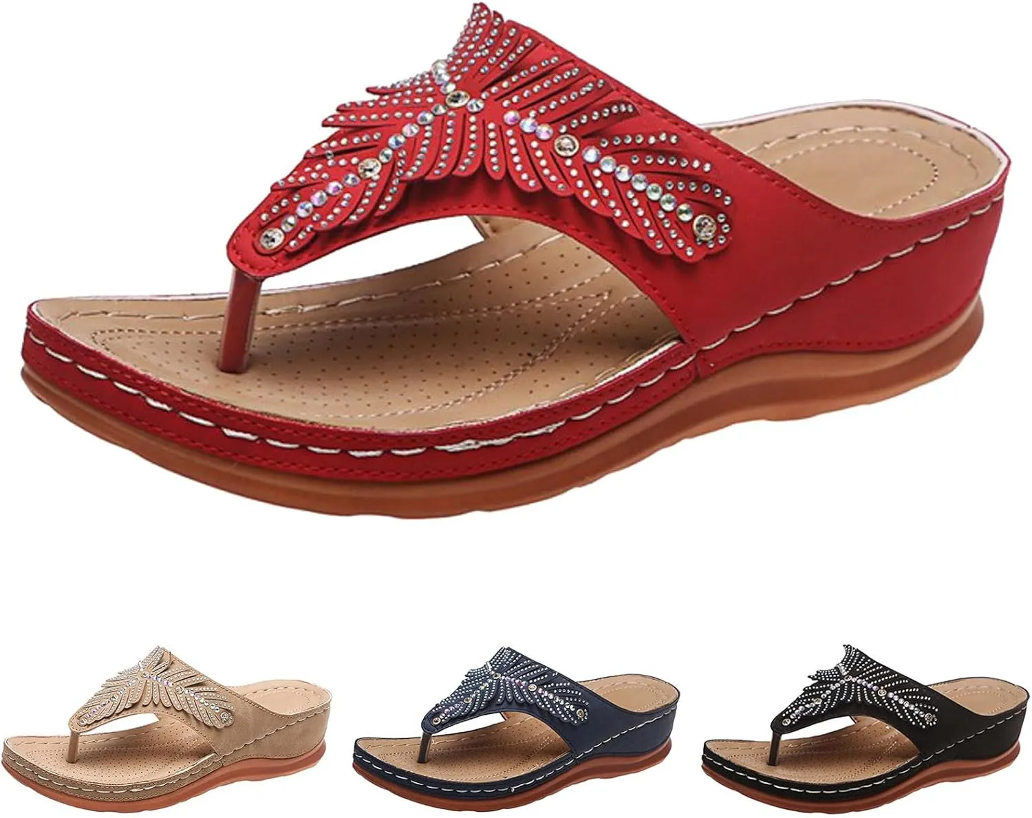 Women's Wedge Non Slip Sandals Casual Summer Wedge Heels Shoes Banquet Sandals Non Slip Slides Sandals
