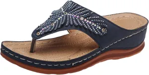 Women's Wedge Non Slip Sandals Casual Summer Wedge Heels Shoes Banquet Sandals Non Slip Slides Sandals