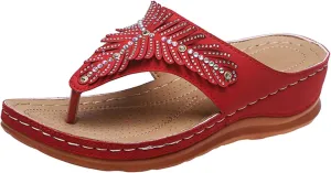 Women's Wedge Non Slip Sandals Casual Summer Wedge Heels Shoes Banquet Sandals Non Slip Slides Sandals