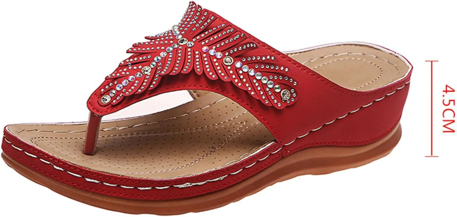 Women's Wedge Non Slip Sandals Casual Summer Wedge Heels Shoes Banquet Sandals Non Slip Slides Sandals
