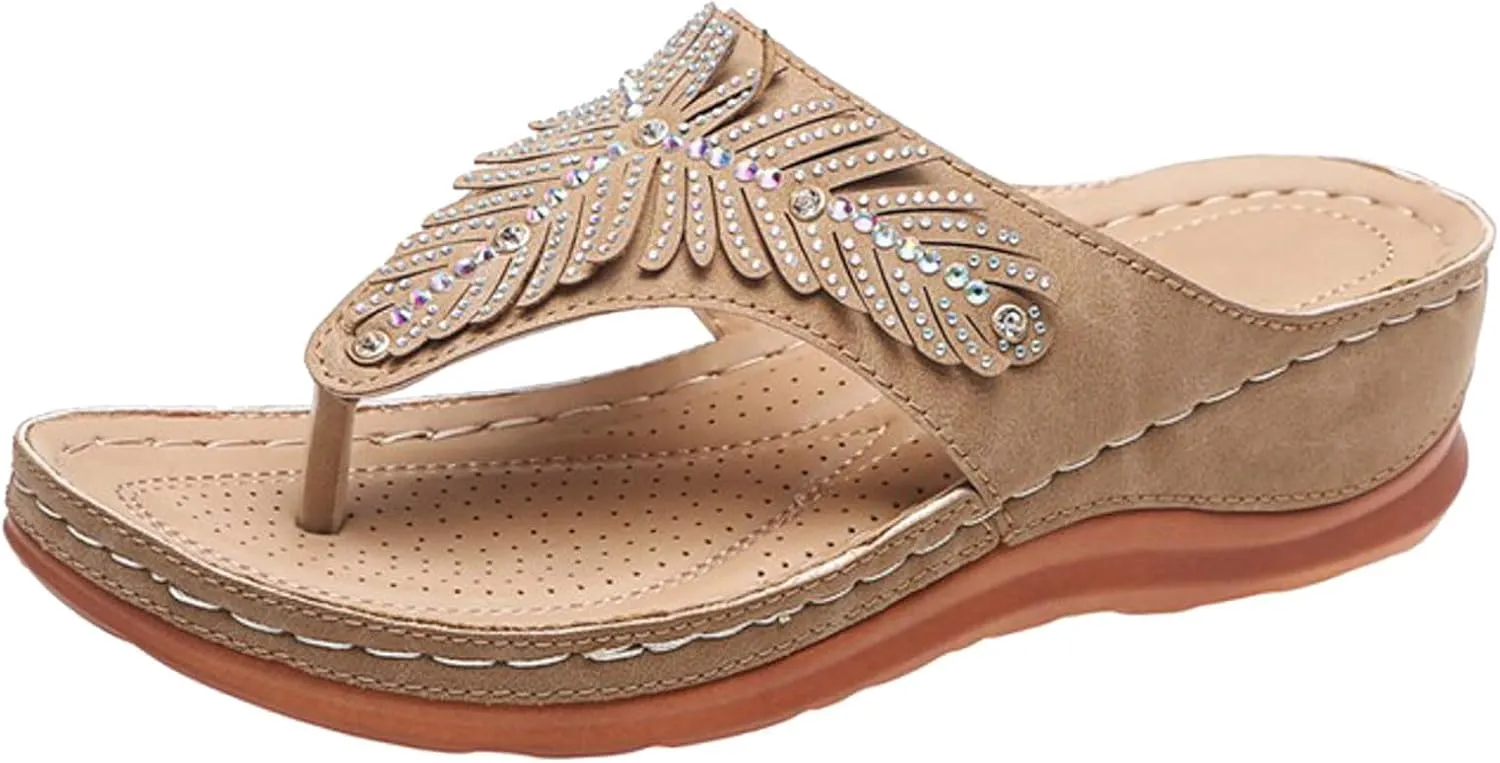 Women's Wedge Non Slip Sandals Casual Summer Wedge Heels Shoes Banquet Sandals Non Slip Slides Sandals