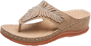 Women's Wedge Non Slip Sandals Casual Summer Wedge Heels Shoes Banquet Sandals Non Slip Slides Sandals