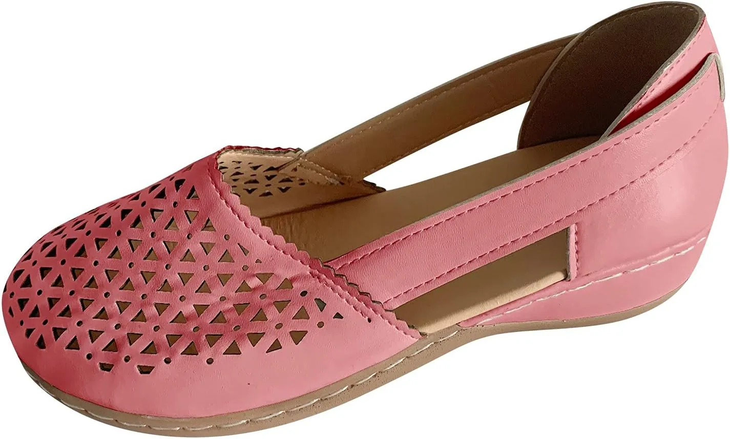 Women's Wedges Orthopedic Sandals Casual Beach Shoes Closed Toe Round Toe Hollowed Out Comfy Breathable Sandals
