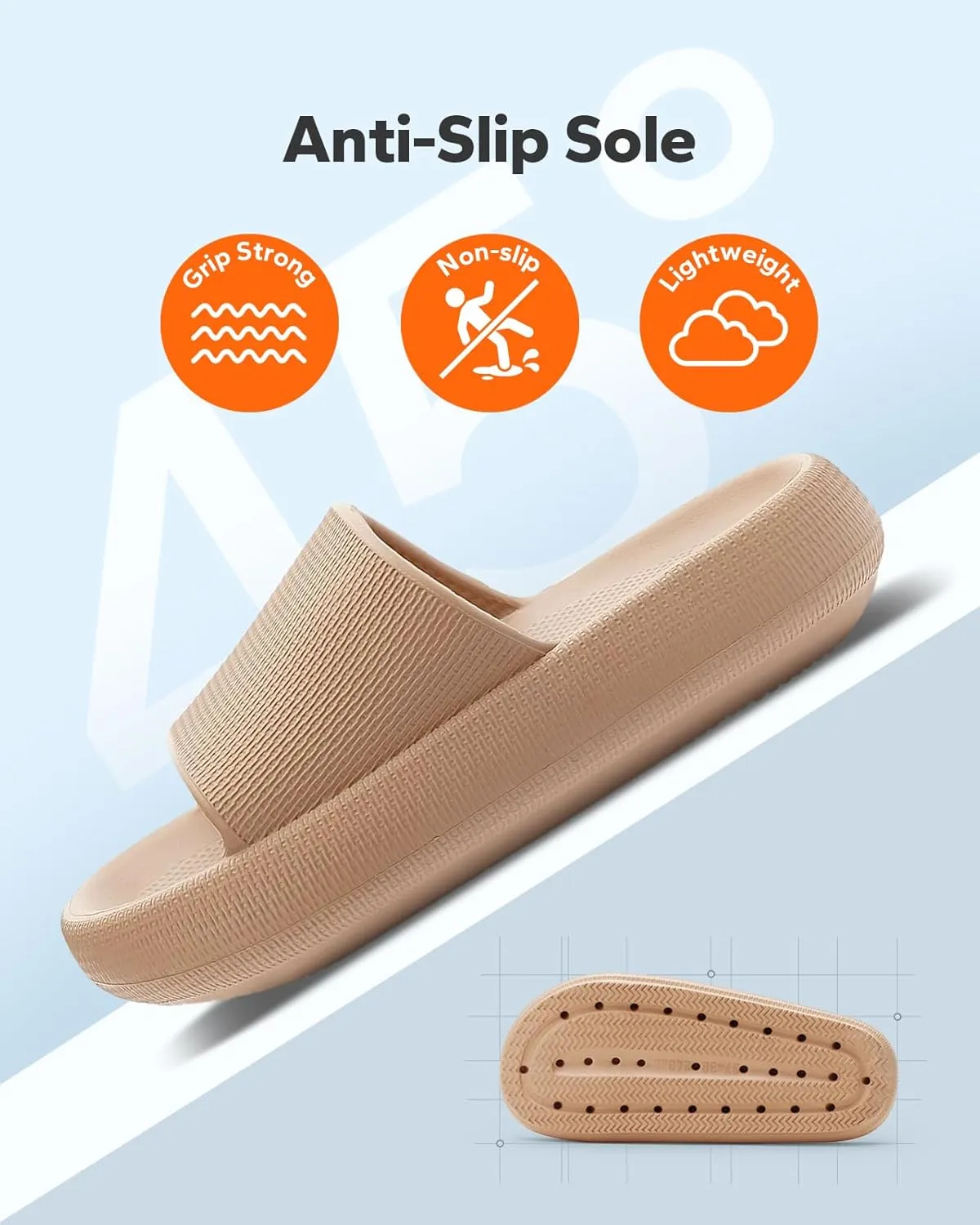 Yallo Cloud Pillow Slippers, Non-Slip Quick Drying Shower Shoes, Thick Sole Slides, Super Soft Slides Shoes, Women & Men Sandals or Indoor & Outdoor
