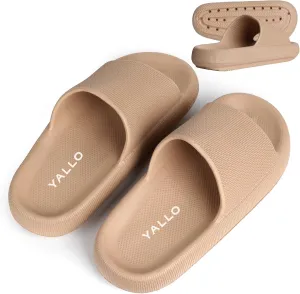 Yallo Cloud Pillow Slippers, Non-Slip Quick Drying Shower Shoes, Thick Sole Slides, Super Soft Slides Shoes, Women & Men Sandals or Indoor & Outdoor
