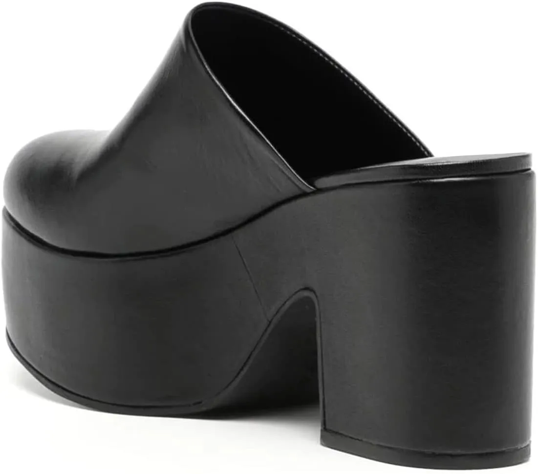 YDN Women Casual Block Heel Mules Cozy Platform Chunky Sandals Closed Toe Slip On Clogs Party Dress Daily Shoes Size 4-15 US