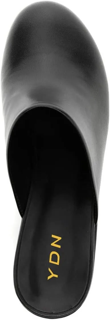 YDN Women Casual Block Heel Mules Cozy Platform Chunky Sandals Closed Toe Slip On Clogs Party Dress Daily Shoes Size 4-15 US