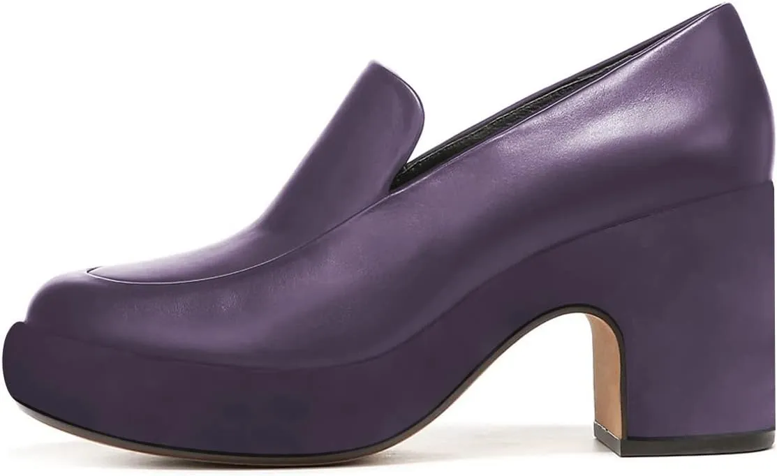 YDN Women Casual Platform Closed Toe Loafers Block Chunky High Heels Slip On Clog Party Dress Office Daily Shoes Size 4-15 US