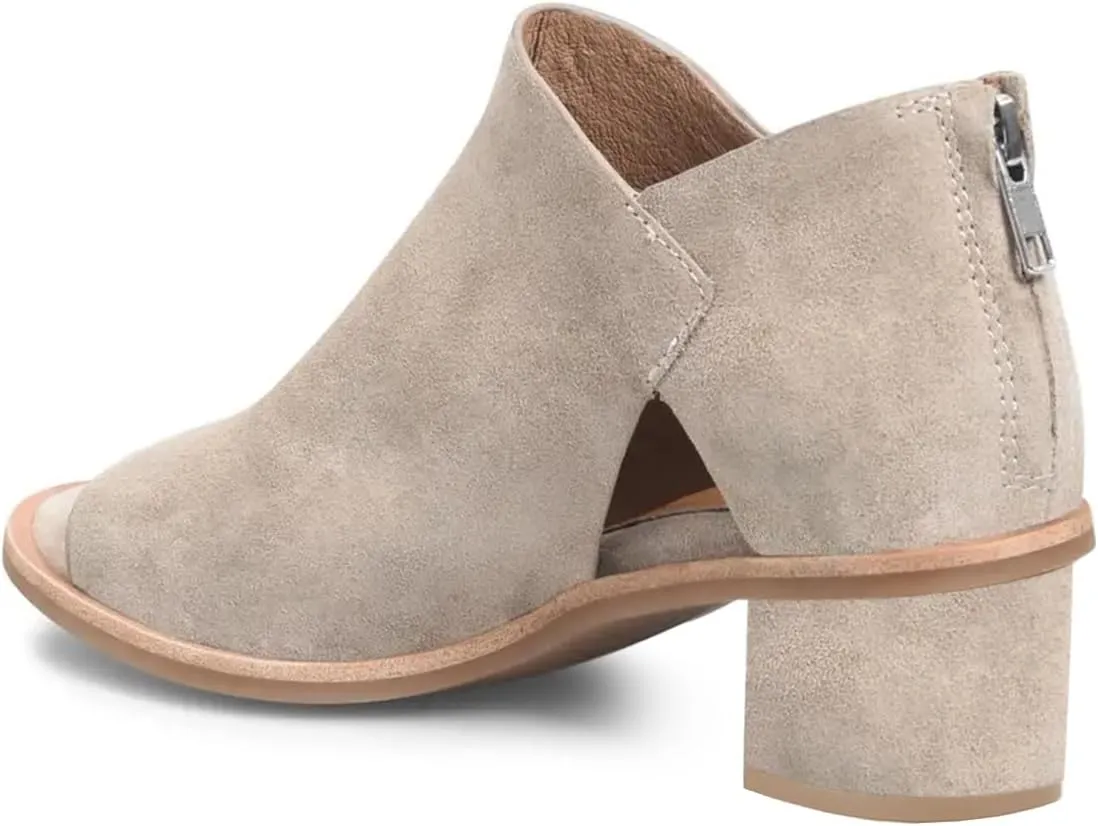 YDN Women's Peep Toe Booties Low Chunky Block Heels Back Zipper Sandal Ankle Boots Comfy Dress Daily Shoes Size 4-16 US