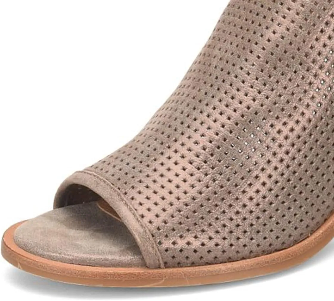 YDN Women's Peep Toe Booties Low Chunky Block Heels Back Zipper Sandal Ankle Boots Comfy Dress Daily Shoes Size 4-16 US