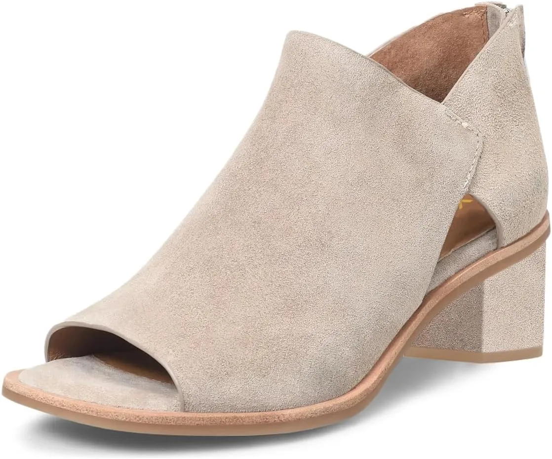YDN Women's Peep Toe Booties Low Chunky Block Heels Back Zipper Sandal Ankle Boots Comfy Dress Daily Shoes Size 4-16 US