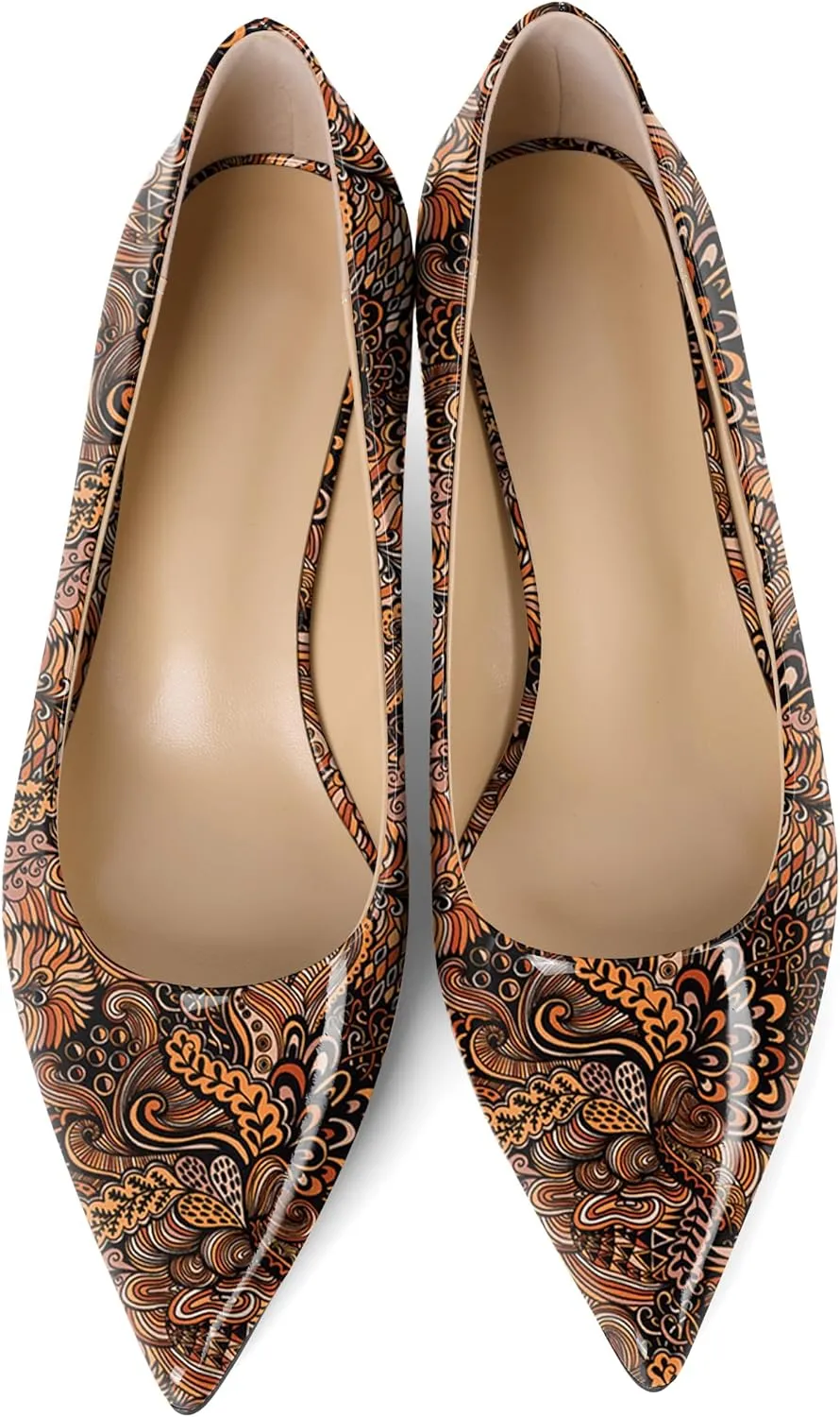 YODEKS Womens Kitten Heel Pumps Pointy Toe Low Kitten Heels Slip On 2 Inch Office Dress Shoes