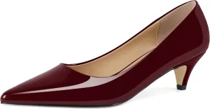 YODEKS Womens Kitten Heel Pumps Pointy Toe Low Kitten Heels Slip On 2 Inch Office Dress Shoes