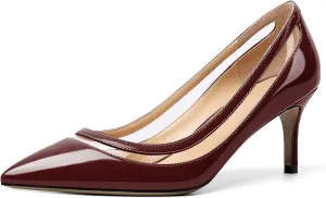 YODEKS Women's Low Heels Pumps Pointy Toe Kitten Heel Daily Pumps Office Work Shoes for Bridal Evening Prom