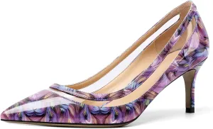 YODEKS Women's Low Heels Pumps Pointy Toe Kitten Heel Daily Pumps Office Work Shoes for Bridal Evening Prom